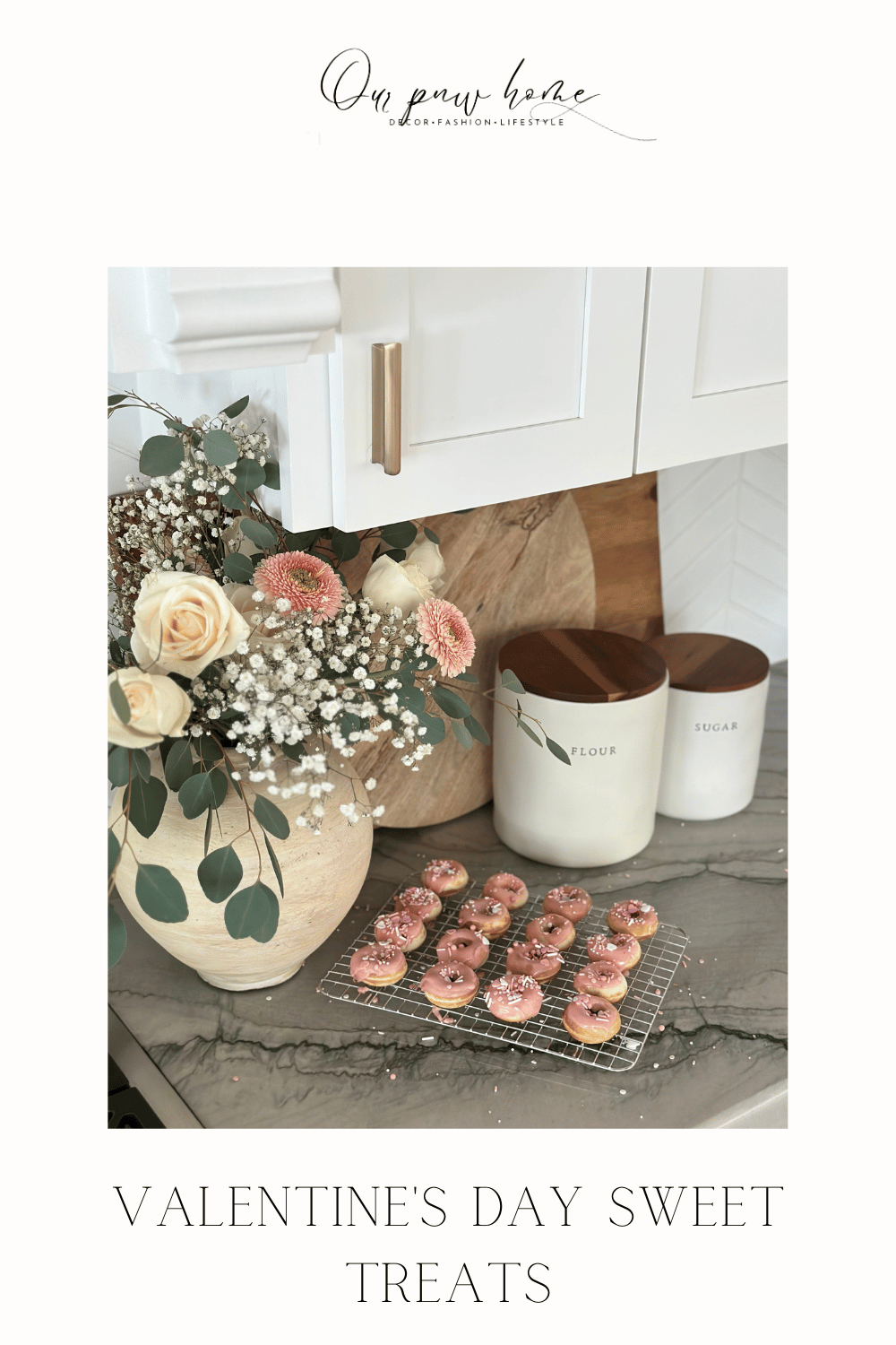 valentine's day sweet treats, mini donuts, blog pinterest image, dessert ideas, blog image 