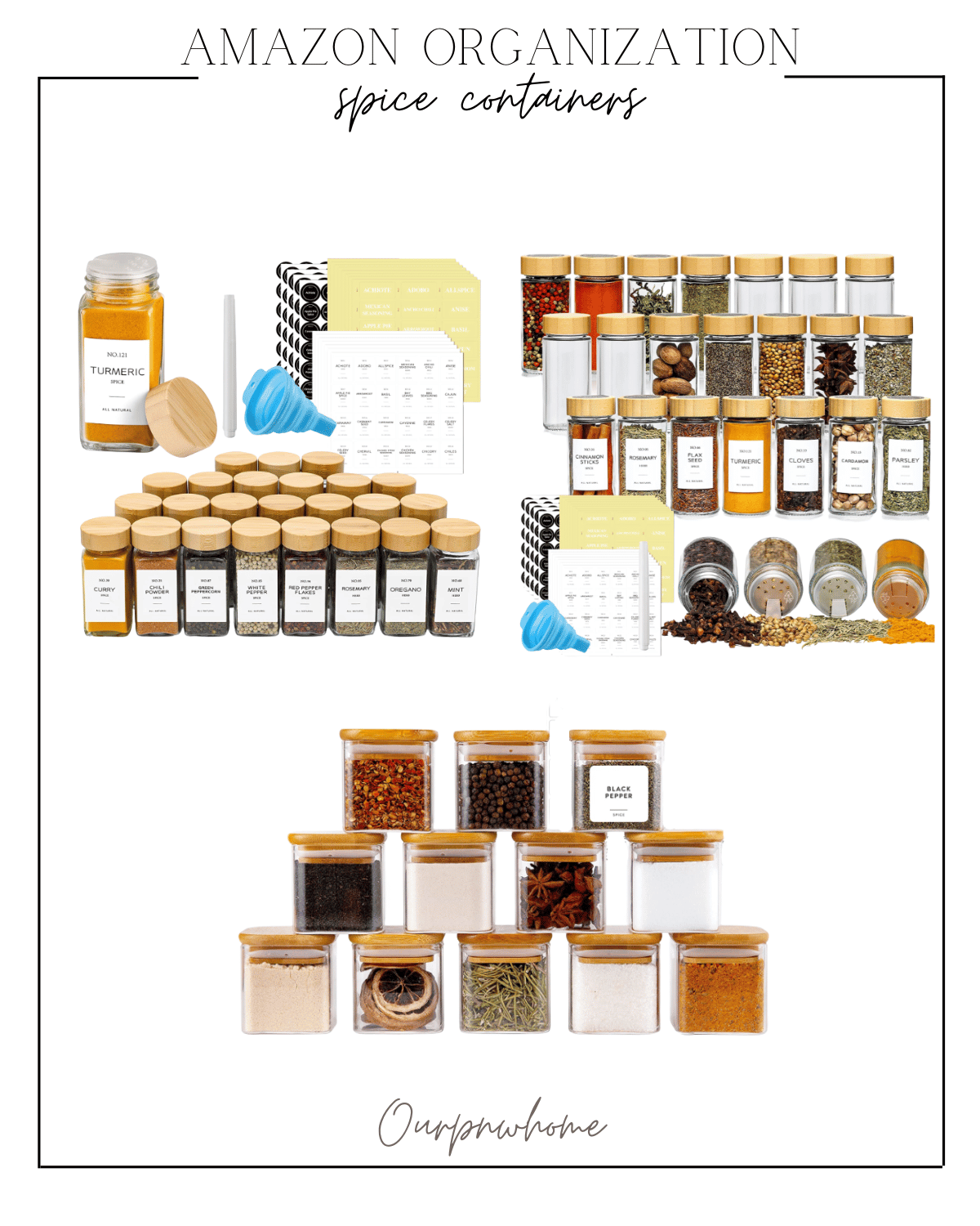 spice jar containers, spice organizers, spice labels, spice organization, amazon storage, amazon organization 