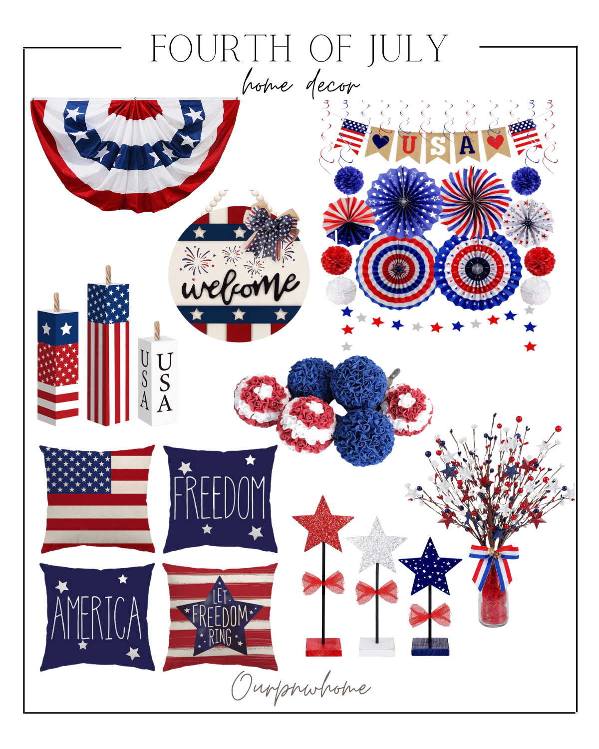 fourth of july, 4th of july, home decor, festive home decor, america, independence day, home essentials, party finds 