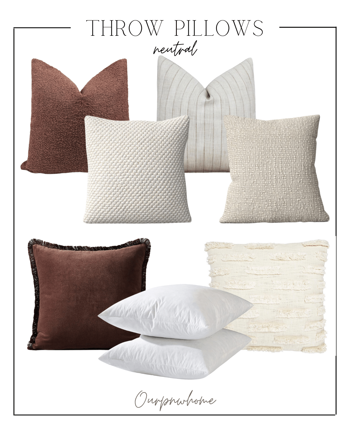 throw pillows, neutral, neutral home decor, modern rustic home decor, neutral throw pillows, accent pillows 