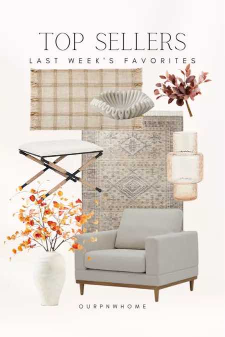 weekly top sellers | #homedecor #home #weekly #top #sellers #fauxflorals #furniture #accent #rug #stool #vase #flowers