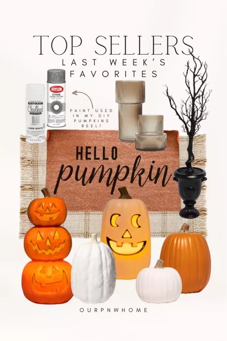 weekly top sellers | #weekly #top #sellers #halloween #halloweendecor #fall #falldecor #pumpkin #lightup #welcomemat #craft #DIY #spraypaint