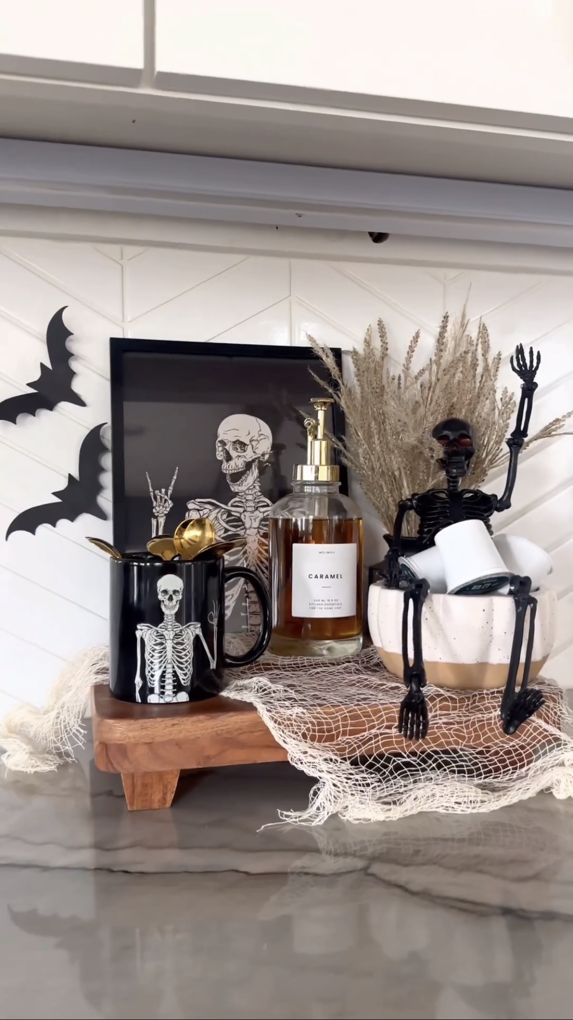 Halloween's spookiest finds | #halloween #spookiest #home #homedecor #halloweendecor #spooky #skeleton #pumpkin #coffeebar