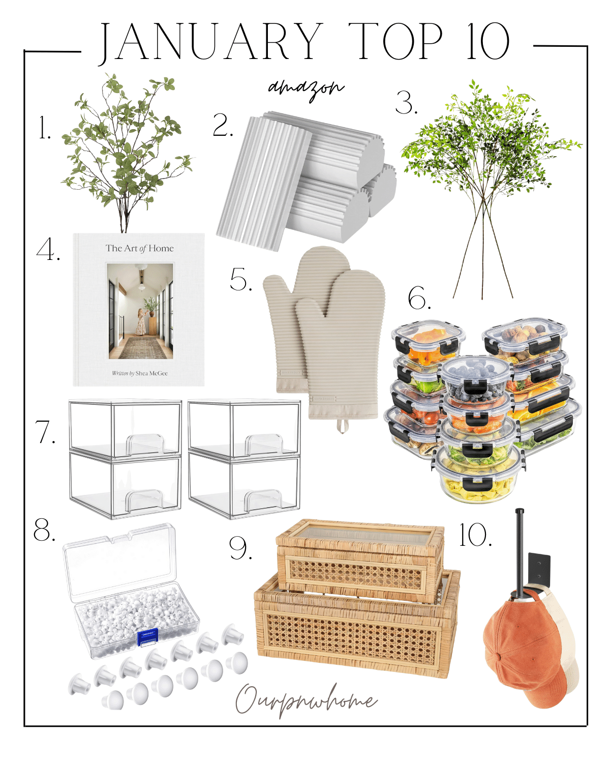 January top 10 best sellers | monthly top sellers, top selling, top sellers, January top 10, home blog, home blogger, neutral home decor, neutral home furniture, stems, kitchen, oven mitt, organization, storage