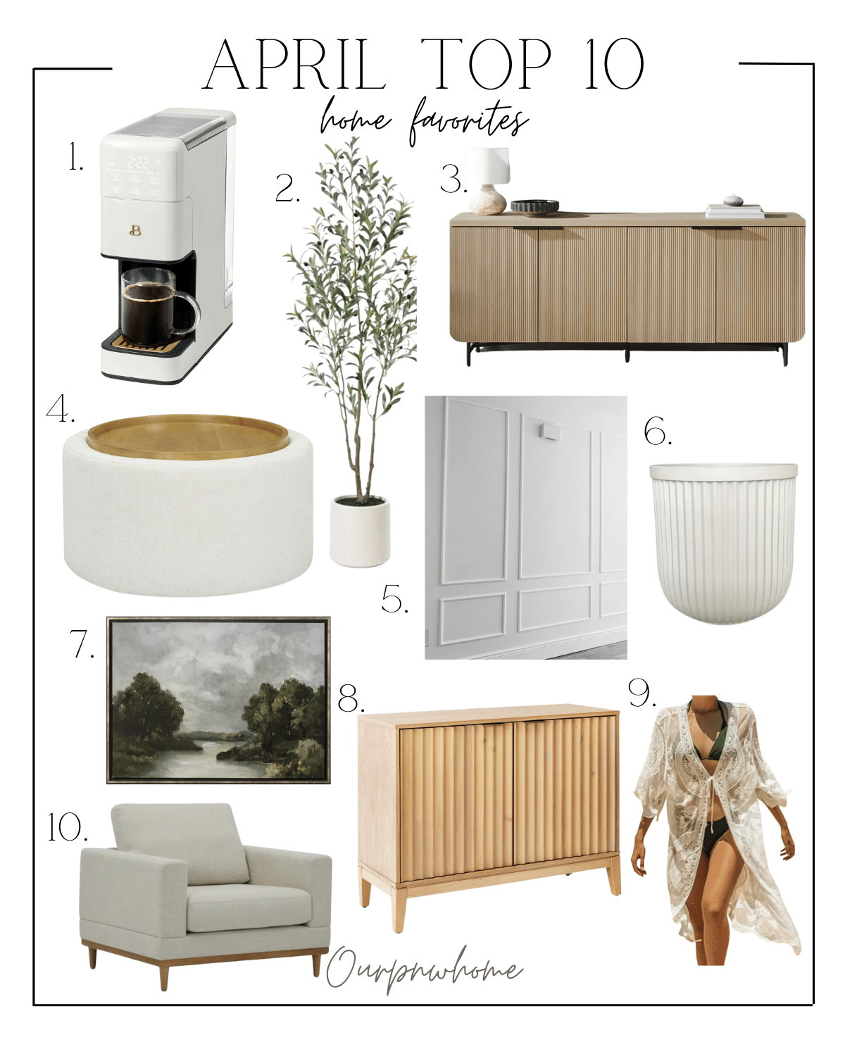favorite home + fashion finds april's best sellers | home decor, home favorites, fashion, fashion finds, trending home, trending fashion, coffee maker, swim, coverup, console table, accent chair, wall art, DIY project, coffee table