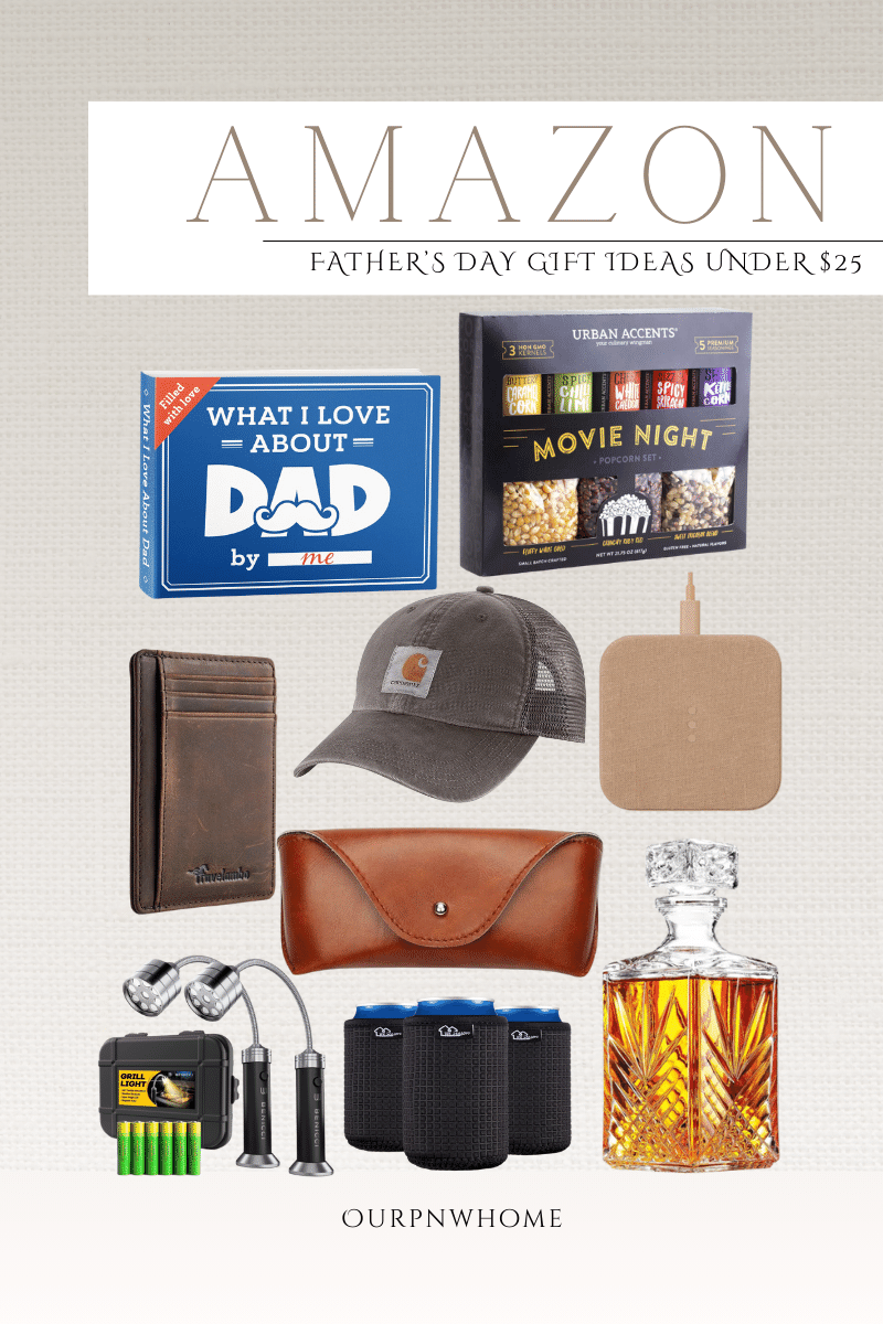 last minute father's day gift ideas | father's day, father's day gift, gifts for dad, gifts for him, gifts under $25, Amazon, Carhartt, decanter, organizer, wallet, dad book