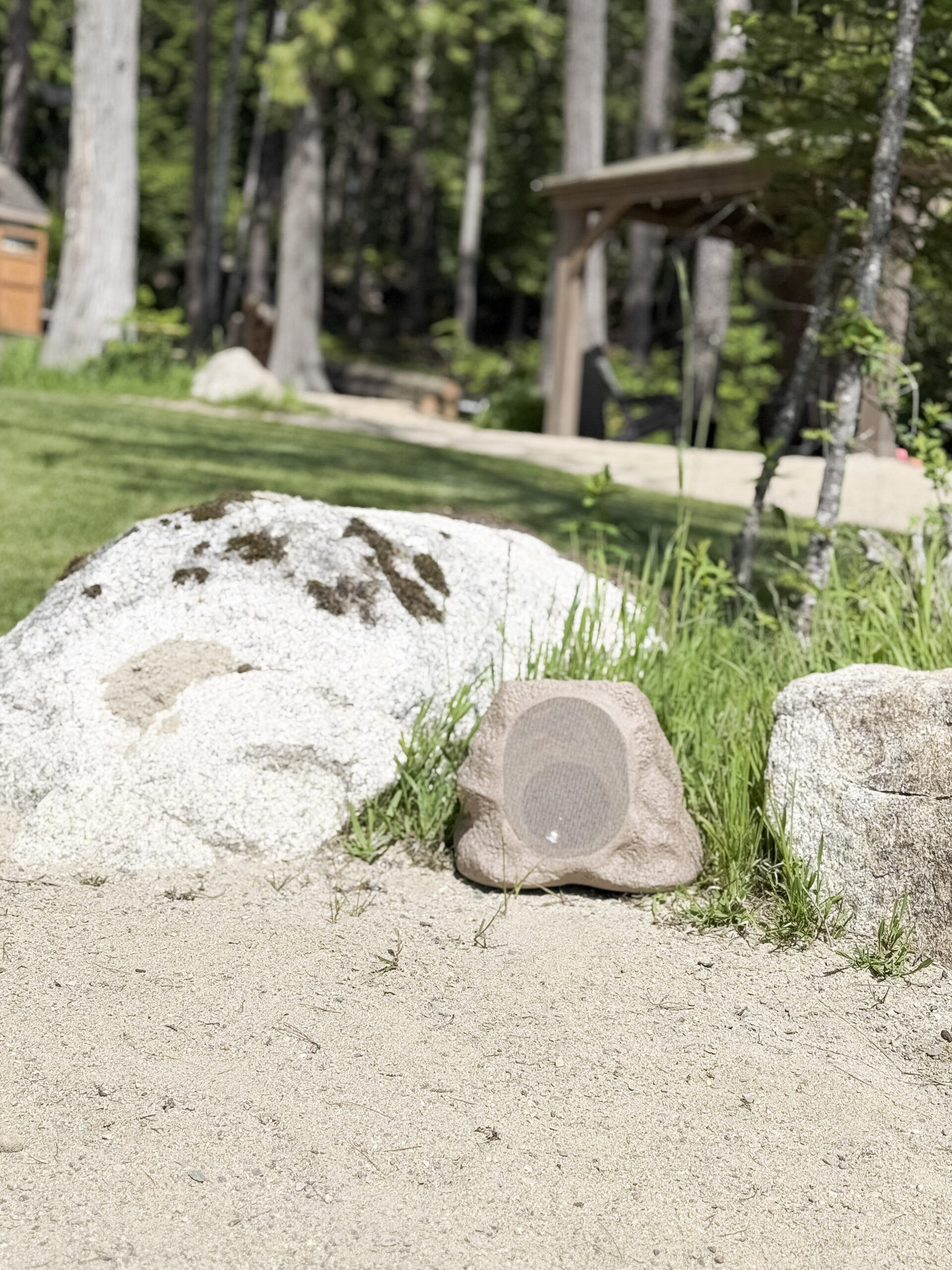 jordyn's summer favorites | image of an outdoor solar powered rock speaker