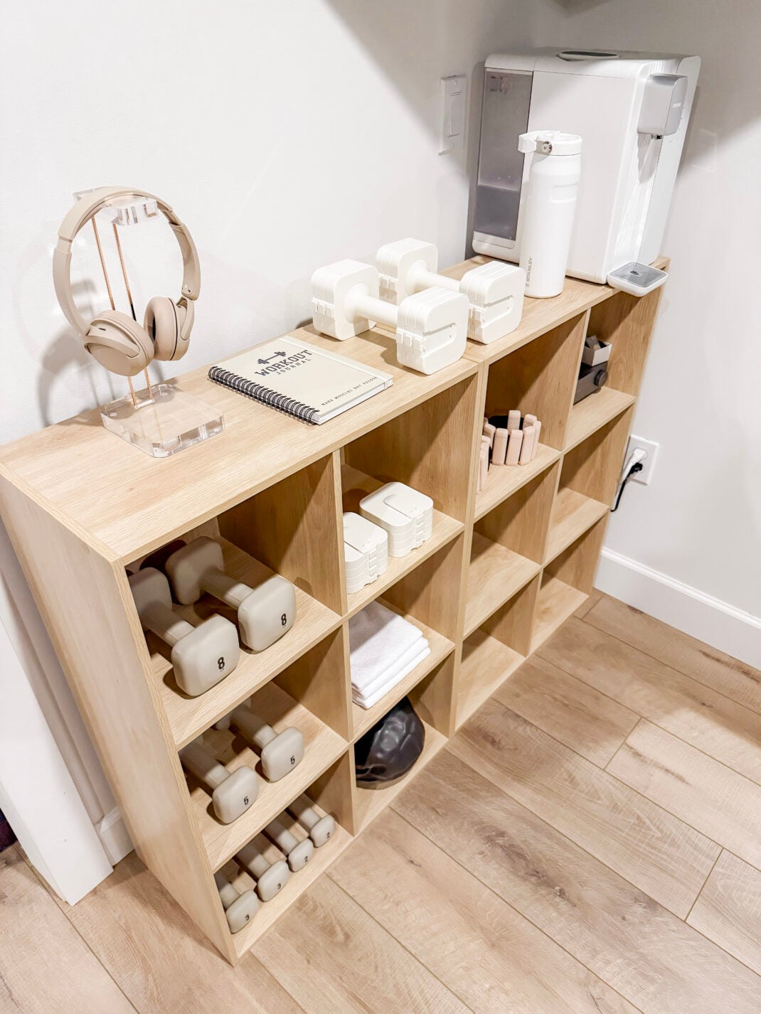 gym refresh storage solutions with cube organizers