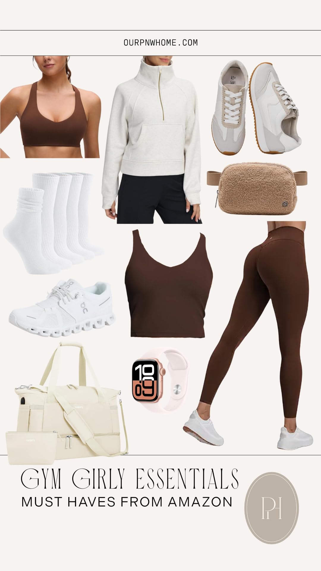 amazon style gym girly essentials collage