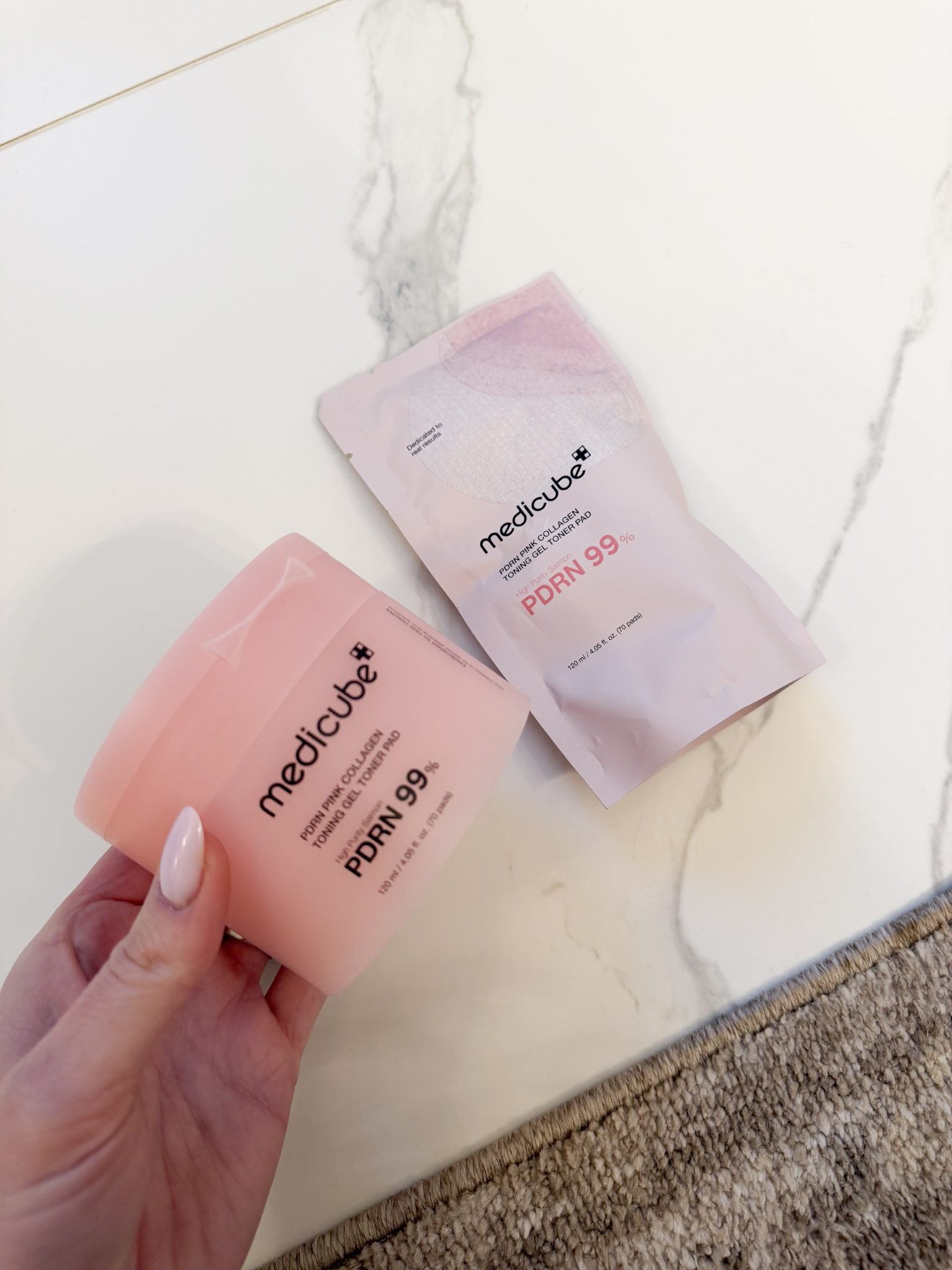 collagen toning gel skincare pads