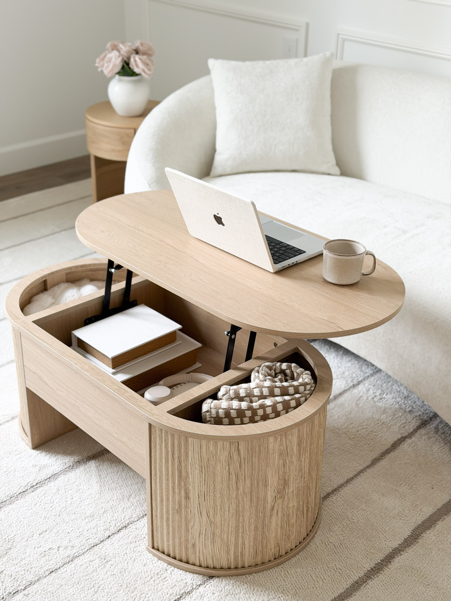 wood coffee table with a hidden compartment