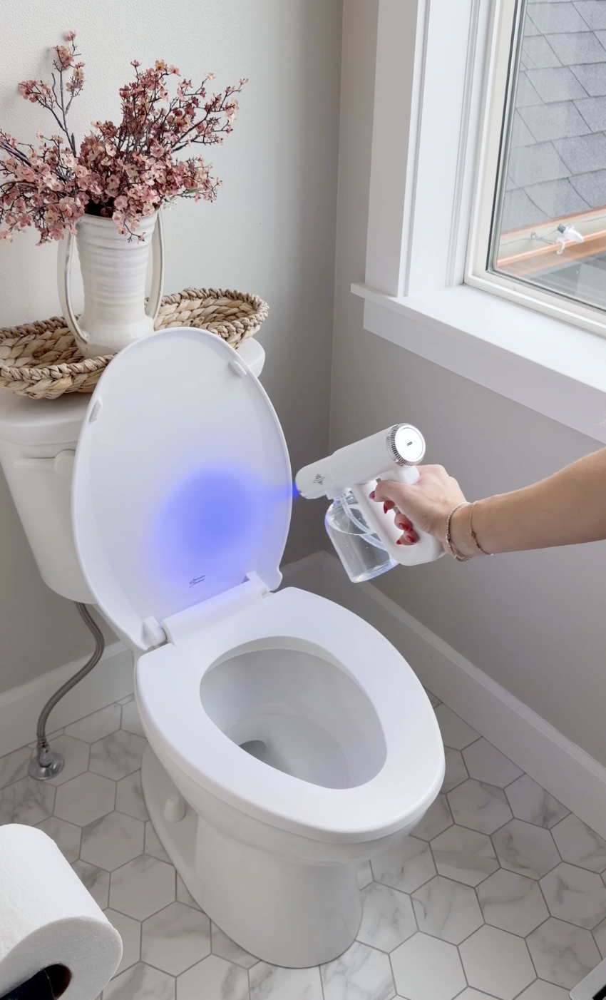 disinfectant fogger machine cleaning toilet