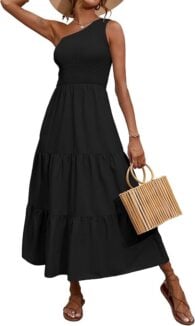 black one sleeve dress