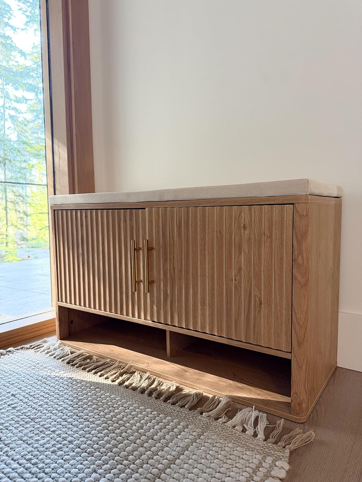 entryway storage bench