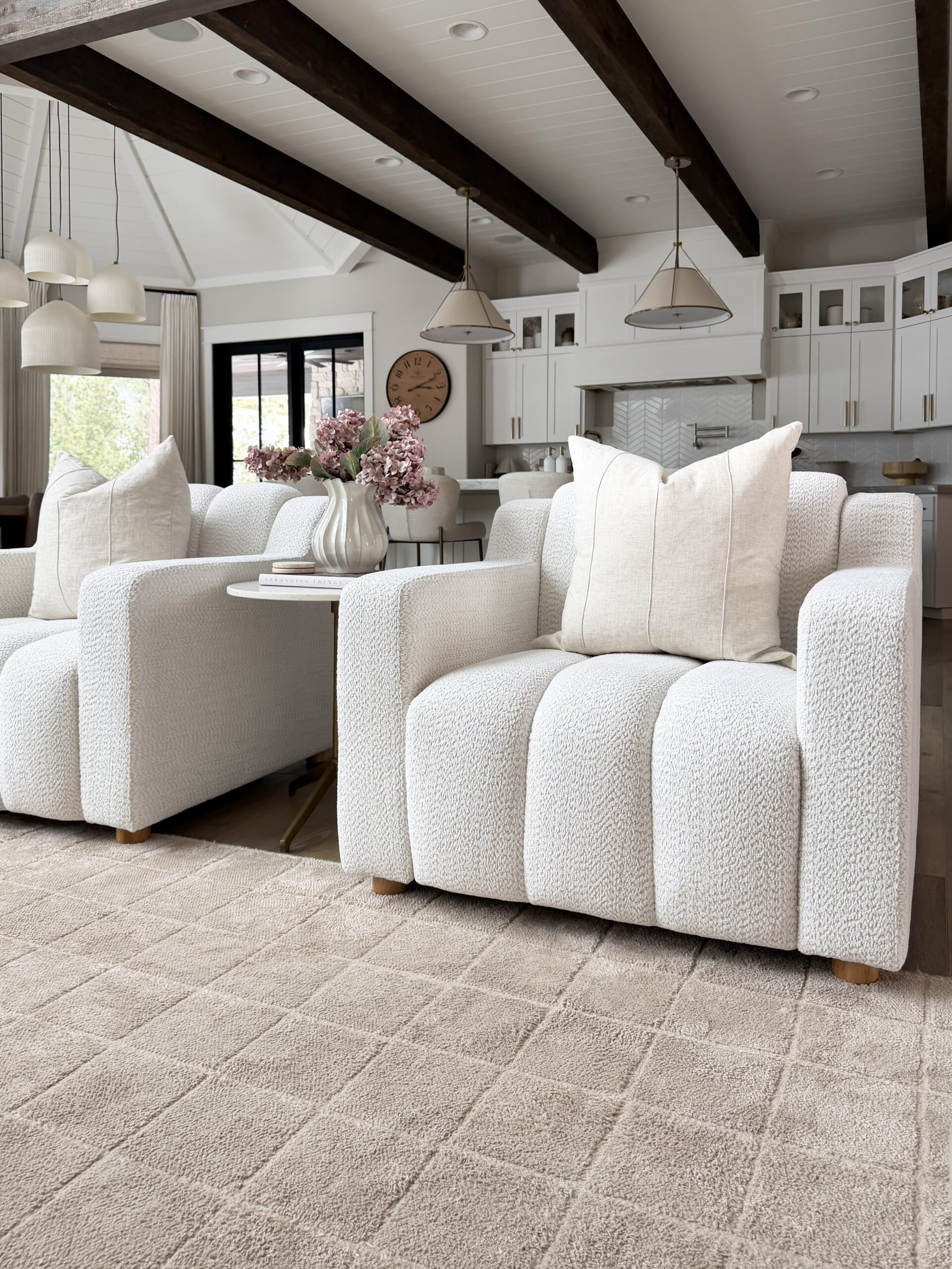 neutral accent chairs in living room