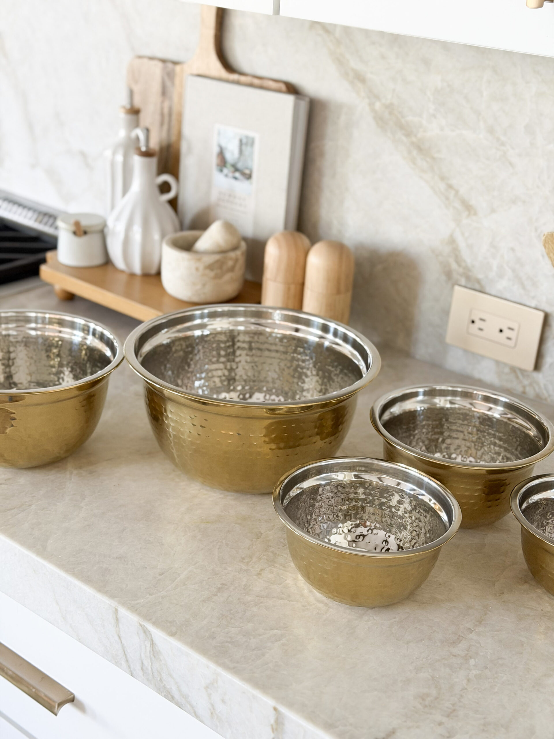 gold stainless steel mixing bowl set