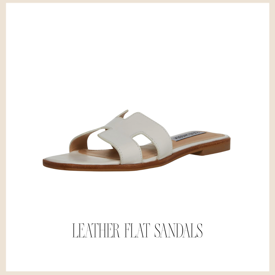 leather flat sandals
