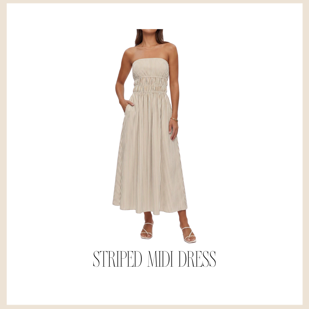 striped midi dress