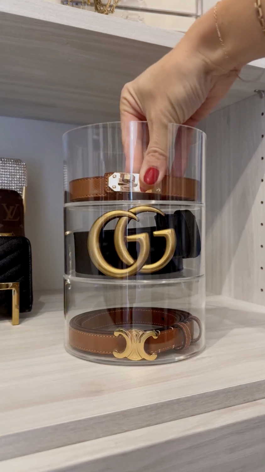acrylic belt organizer