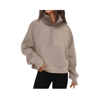 half zip pull over sweatshirt