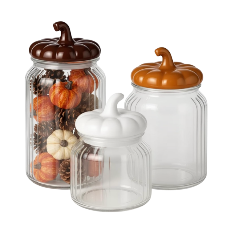 glass pumpkin jars