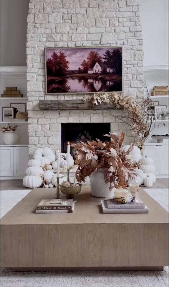 fall styled living room