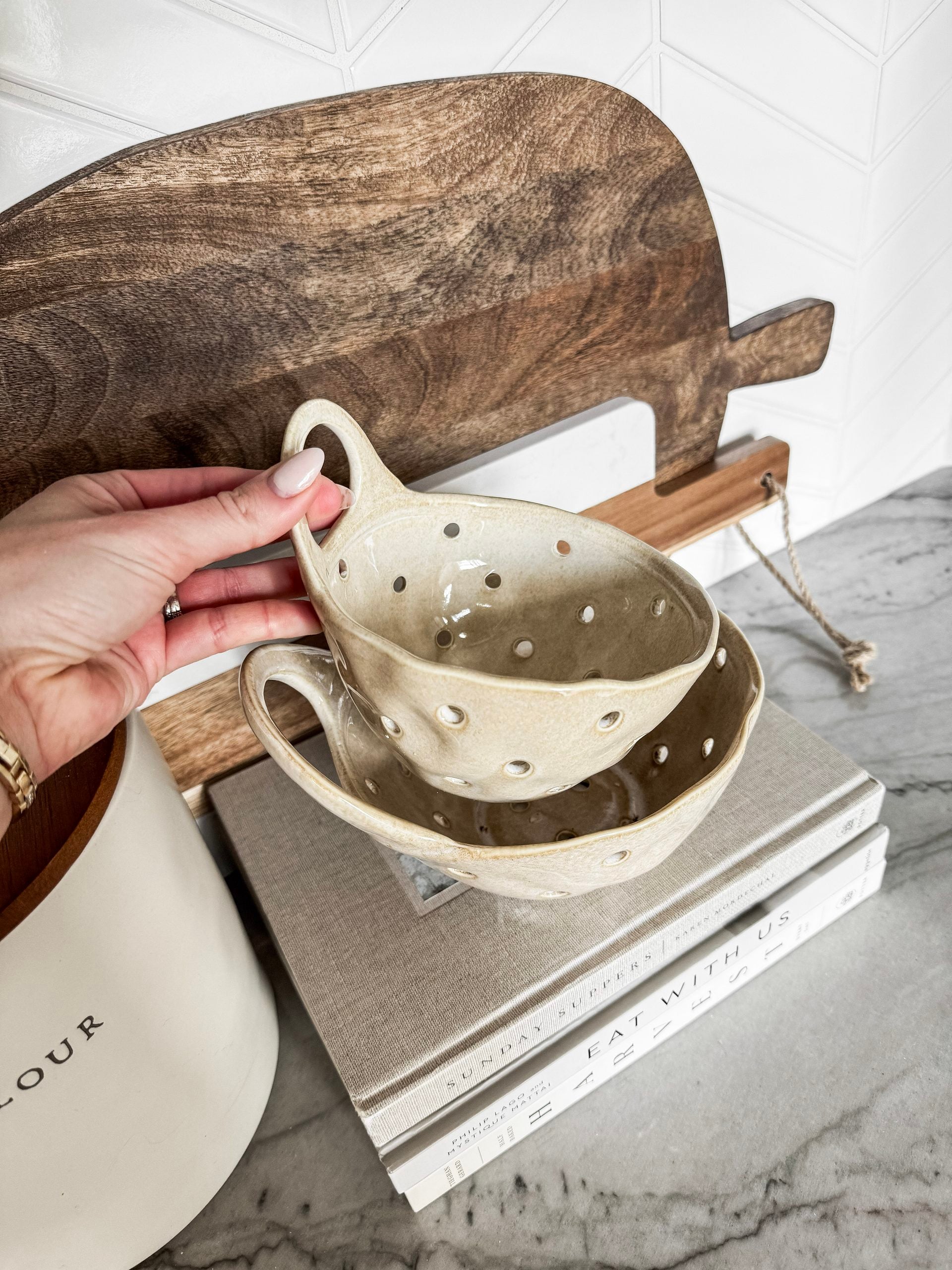 stoneware colanders