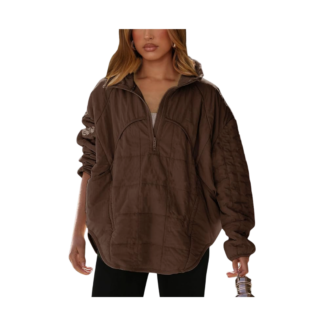 brown pullover jacket