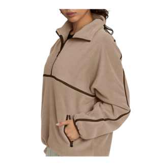 brown fleece pullover sweater
