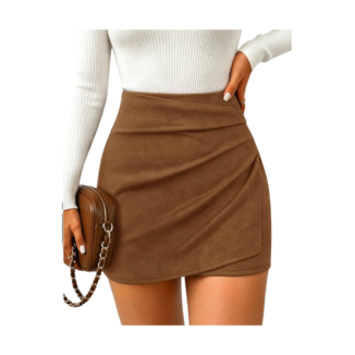 brown suede skirt